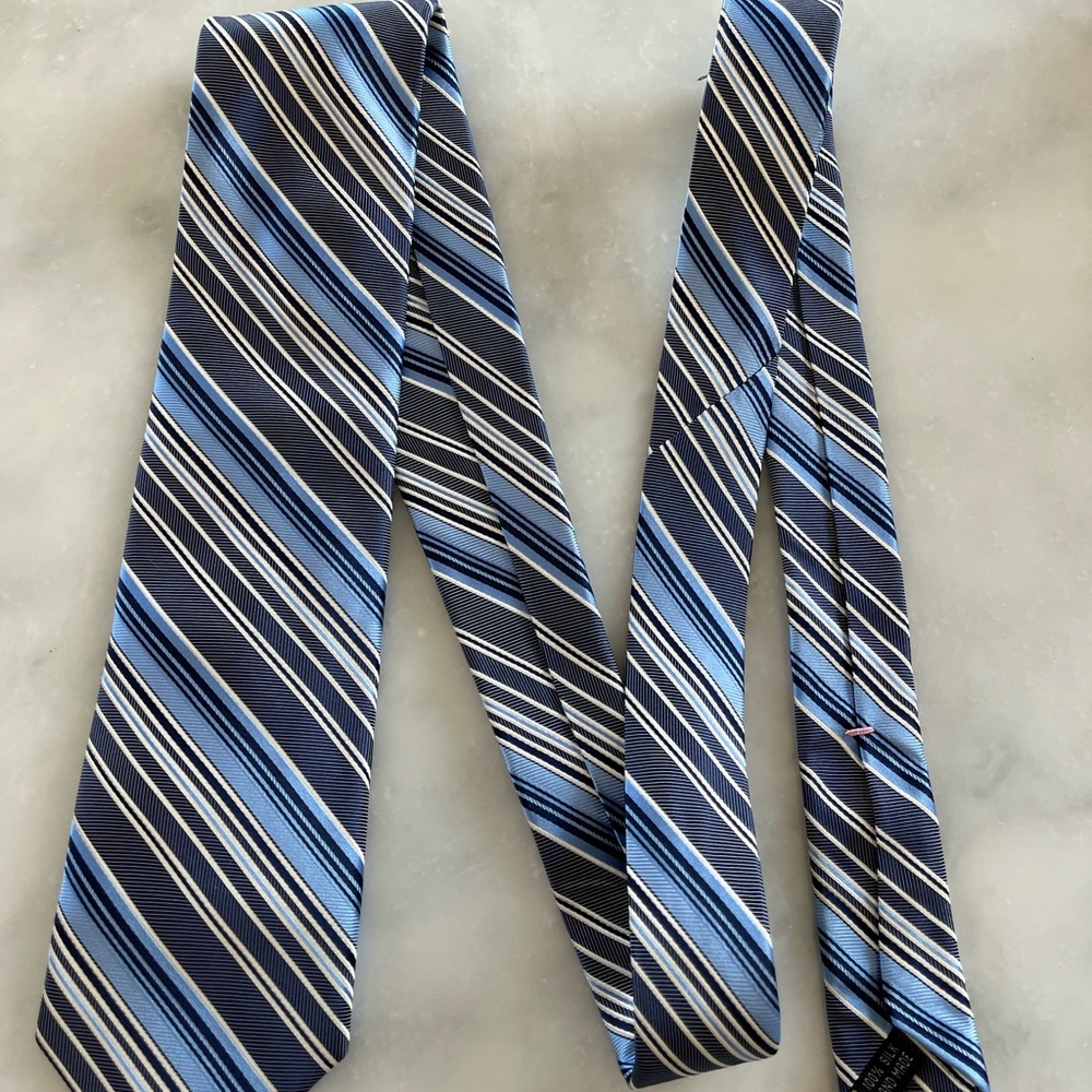 Alara Blue stripe tie. - Picture 3 of 6